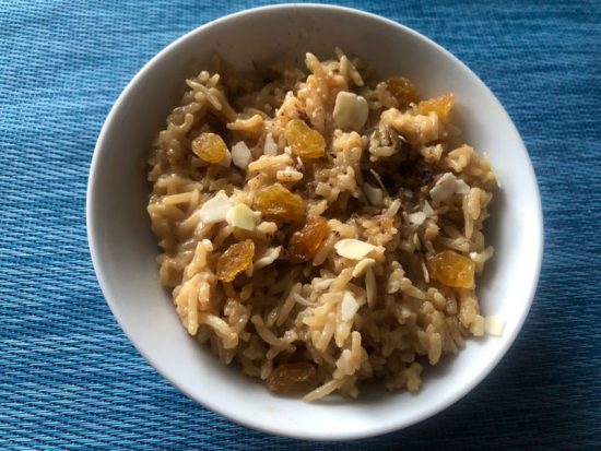 meetha chawal ou riz sucré aux épices